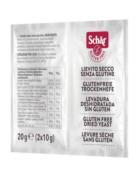 Lievito secco Schär senza glutine 2 bustine 10g