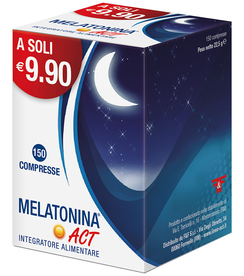 Image of Melatonina Act 1mg per ridurre il tempo di addormentamento 150 compresse cod085