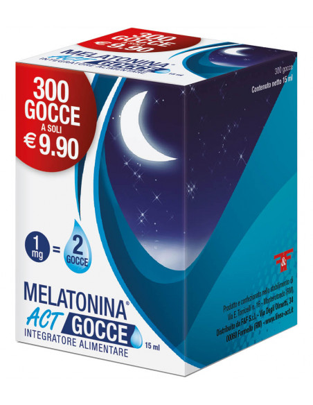 Melatonina Act gocce per ridurre il tempo di addormentamento 15ml 300 gocce
