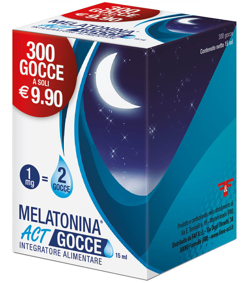 Image of Melatonina Act gocce per ridurre il tempo di addormentamento 15ml 300 gocce cod085