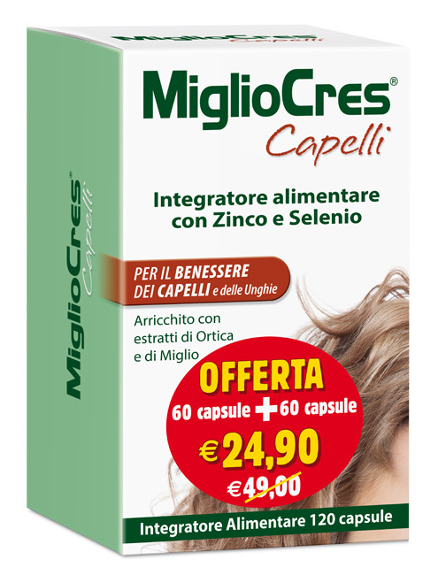 Image of Migliocres per il benessere dei Capelli delle donne 60 + 60 capsule cod085