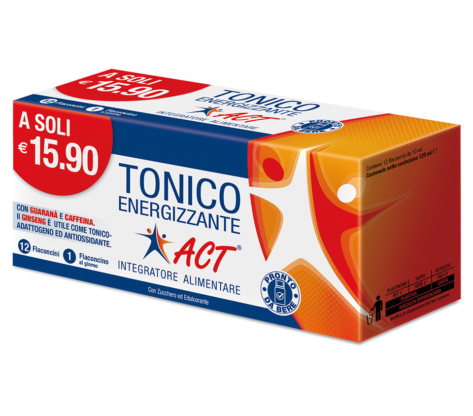 Image of Tonico Energizzante Act contro stanchezza fisica e mentale 12 flaconcini cod085
