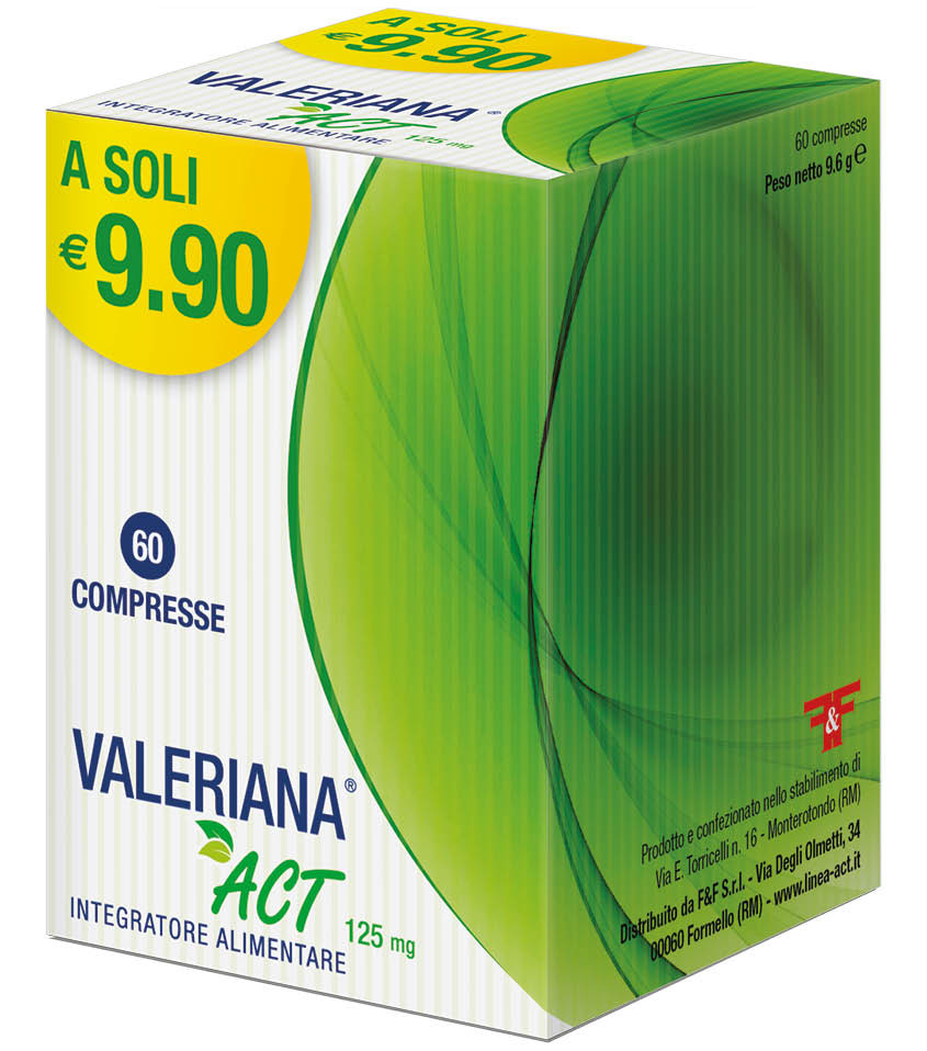 Image of Valeriana Act 125 mg per il rilassamento in caso di stress 60 compresse cod085
