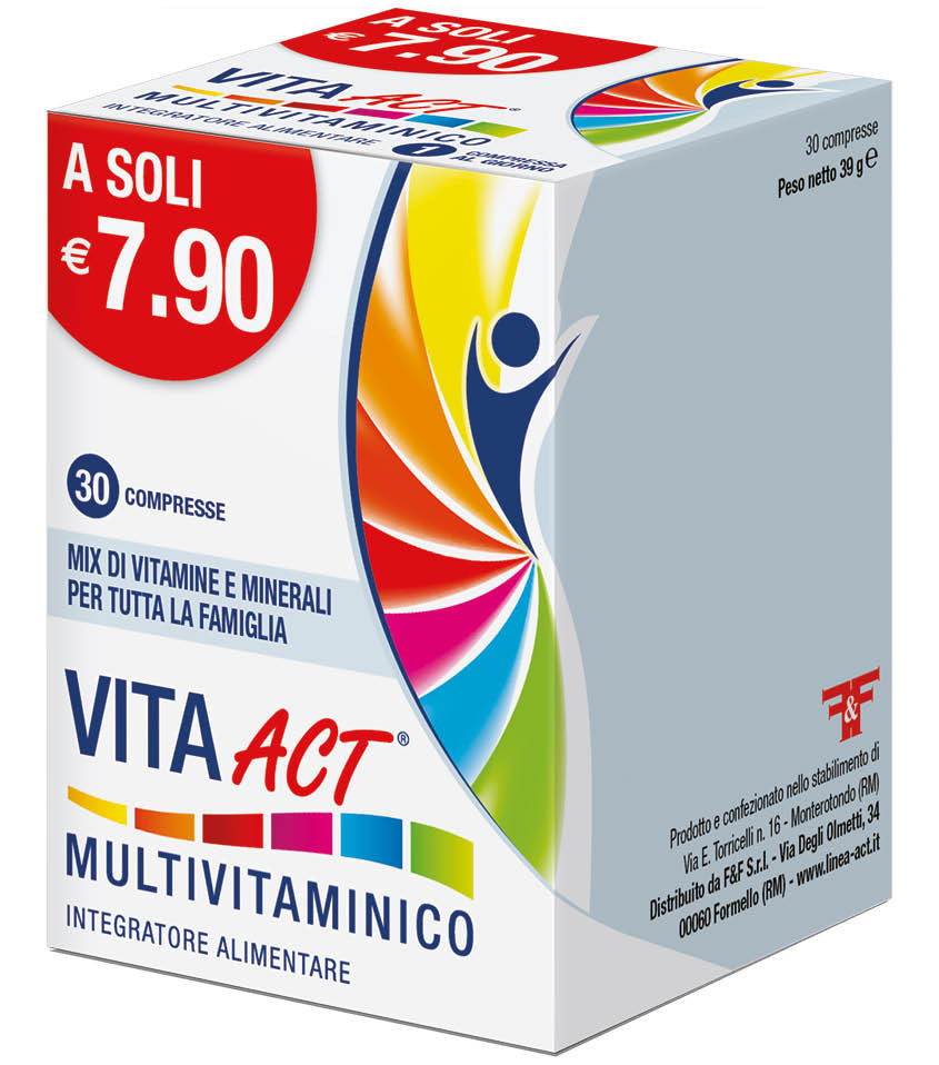 Image of Vita Act Multivitaminico per il benessere quotidiano di tutta la famiglia 30 compresse cod085