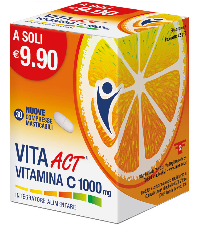 Image of Vita Act Vitamina C 1000 mg per il sistema immunitario 30 compresse masticabili cod085