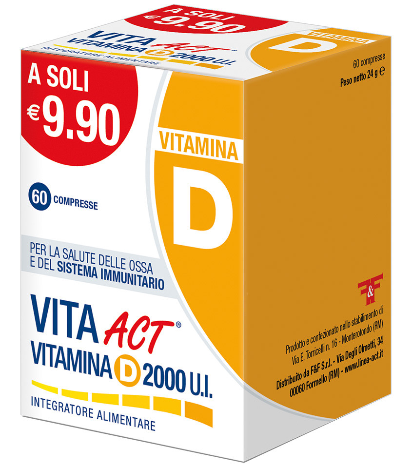 Image of Vita Act Vitamina D 2000 U.I. per le ossa e il sistema immunitario 60 compresse cod085