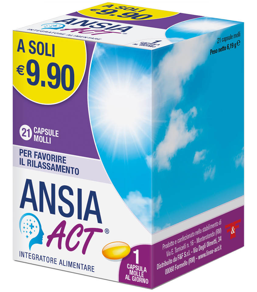 Ansia Act per favorire il rilassamento e il tono dell'umore 21 capsule molli