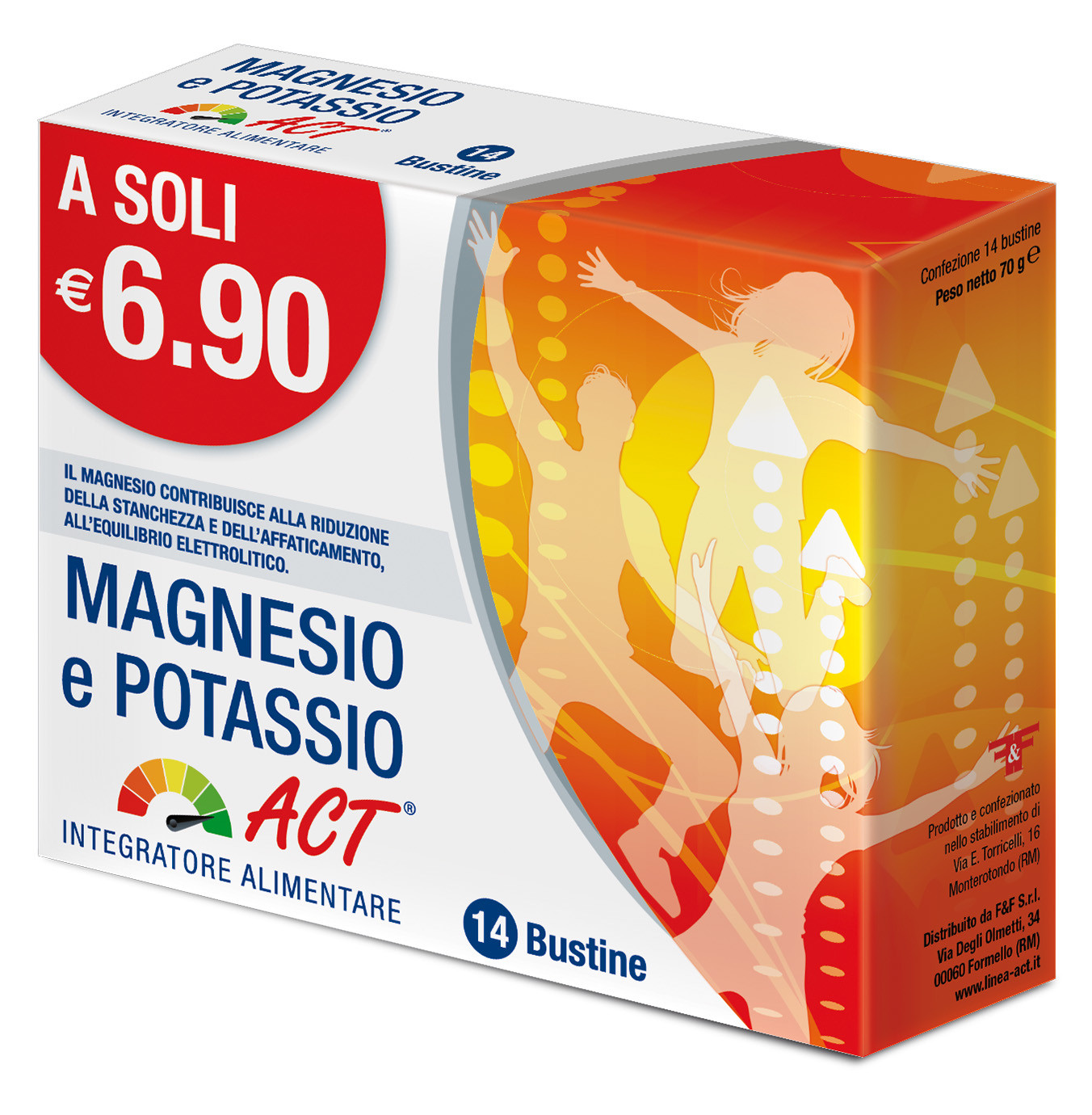 Image of Magnesio e Potassio Act contro stanchezza e affaticamento 14 bustine cod085