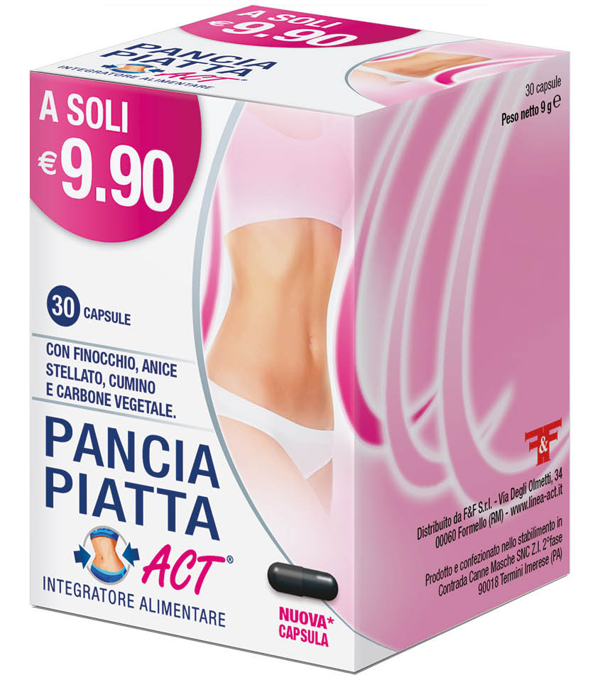 Image of Pancia Piatta Act contro il gonfiore addominale e il gas intestinale 30 capsule cod085