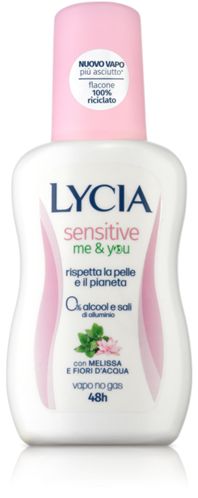 Lycia Sensitive Me&You vapo no gas 48h anti odore e anti macchia Melissa e Fiori d'acqua 75ml