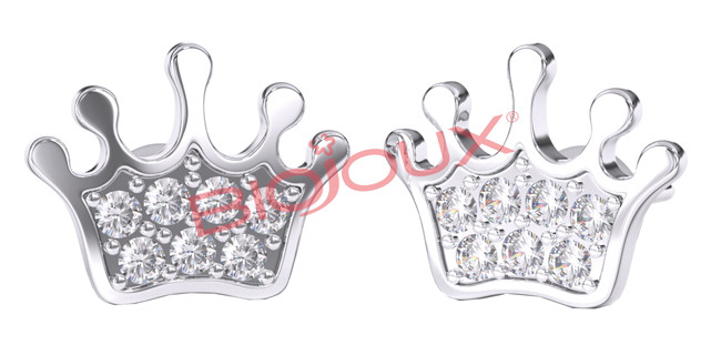 Bjt705 orecchini baby crown ss