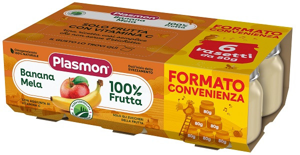 Plasmon omogeneizzato banana mela 6 vasetti da 80g
