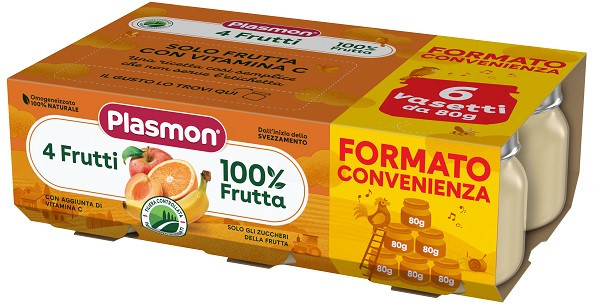 Plasmon omogeneizzato 4 frutti 6 vasetti da 80g
