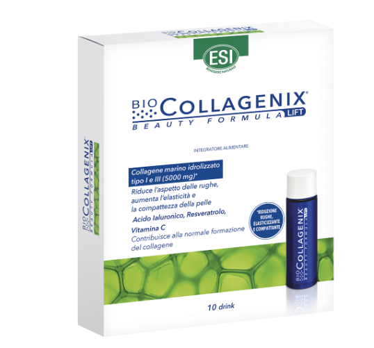 Image of Esi Biocollagenix collagene marino, acido ialuronico e vitamina C per ridurre le rughe e compattare la pelle 10 drink cod085
