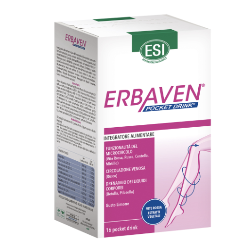 Image of Esi Erbaven pocket drink drenante per gambe gonfie e pesanti 16 stick cod085