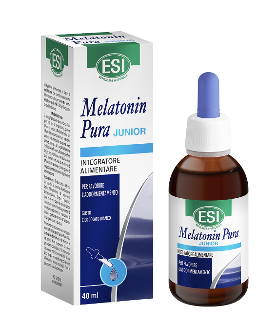 Esi Melatonin Pura Junior gocce per favorire l'addormentamento gusto cioccolato bianco 40ml