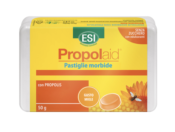 Image of Esi Propolaid pastiglie gommose per la gola con Propoli gusto miele 50g cod085