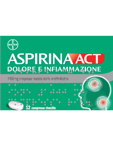 Aspirinaact dol inf 12 compresse 1g