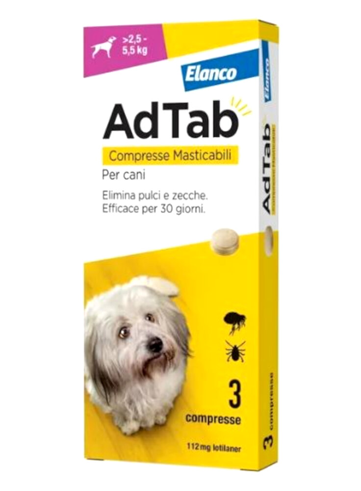 Image of Adtab 3 compresse 112mg cani2,5-5,5kg cod085