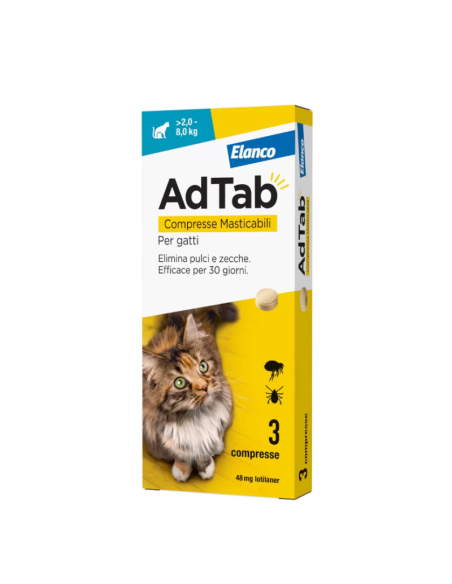 Adtab 3 compresse 48 mg gatti 2-8 kg