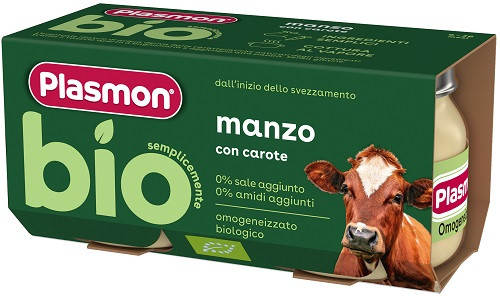 Image of Plasmon bio omogeneizzato manzo carote 2 vasetti da 80g cod085
