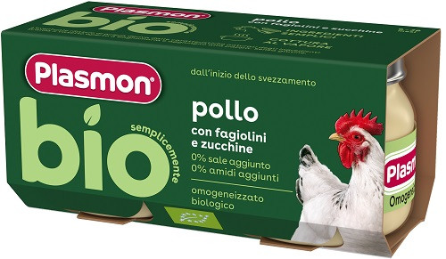 Image of Plasmon bio omogeneizzato pollo con fagiolino 2 vasetti da 80g cod085