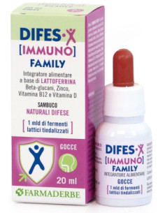 Difes-x immuno family gocce 20ml - FARMADERBE | Clubfarma