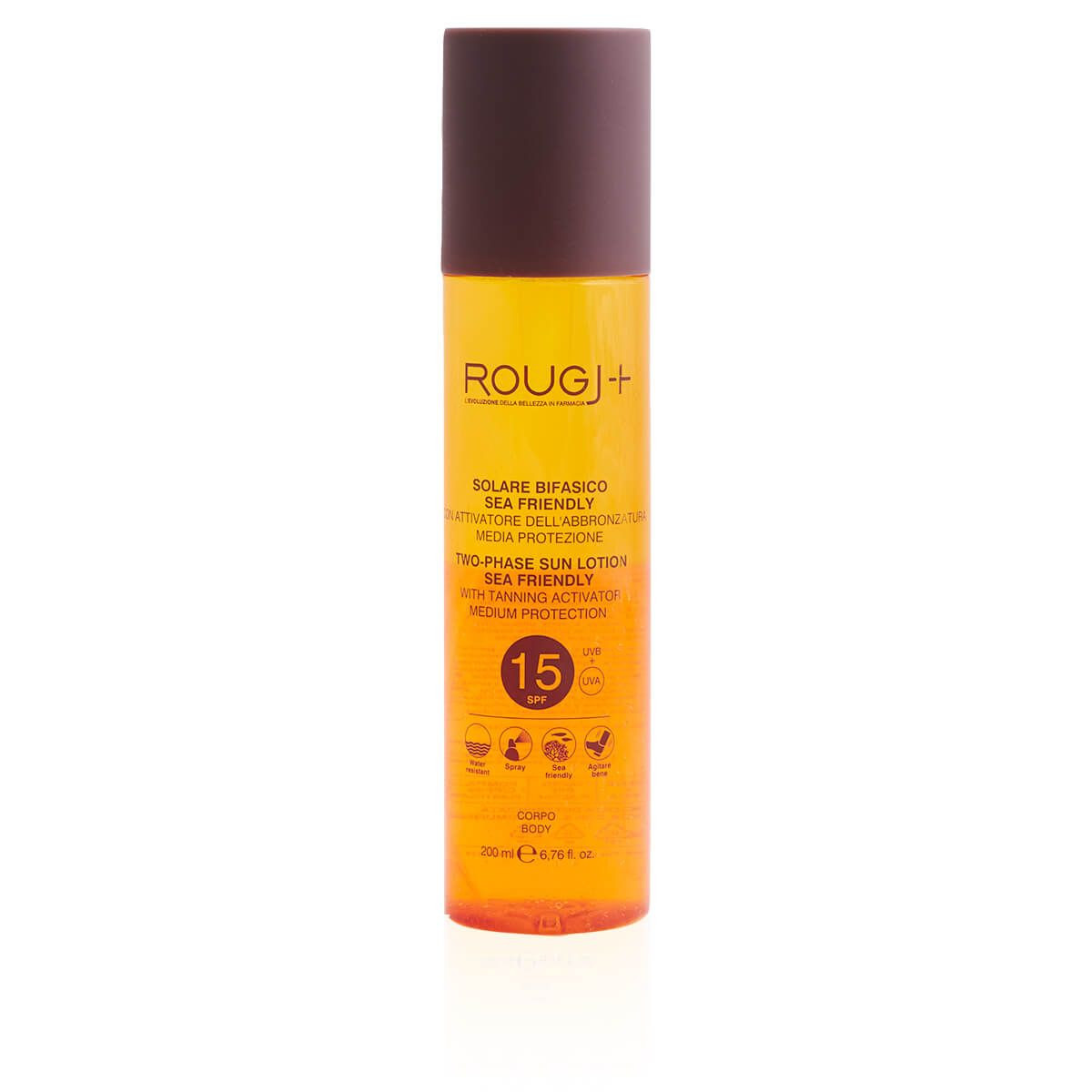 Rougj solare bifasico spf15 pelle sensibile 200ml