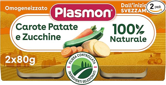 Image of Plasmon omogeneizzato carota/patata/zucchine 2 vasetti da 80g cod085