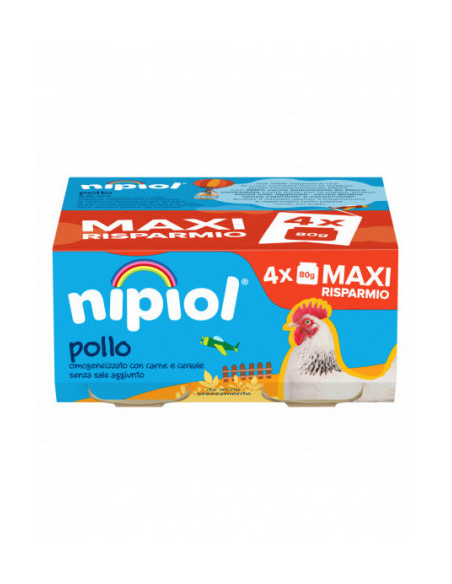 Nipiol omogeneizzato pollo 4 vasetti da 80g
