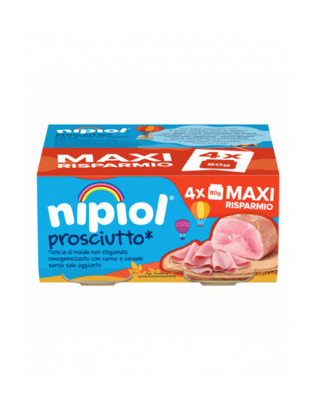 Nipiol omogeneizzato prosciutto 4 vasetti da 80g