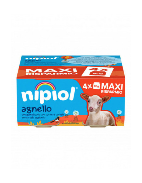 Nipiol omogeneizzato agnello 4 vasetti da 80g