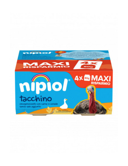 Nipiol omogeneizzato tacchino 4 vasetti da 80g