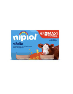 Nipiol omogeneizzato vitello 4 vasetti da 120g
