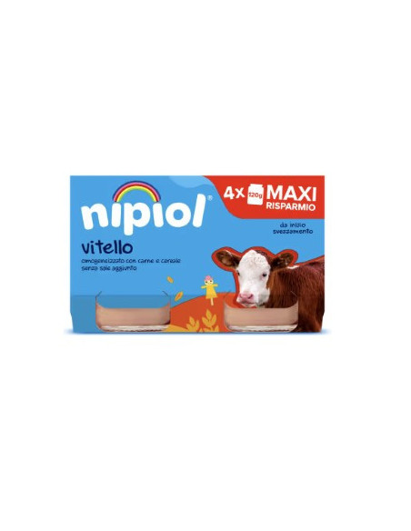 Nipiol omogeneizzato vitello 4 vasetti da 120g