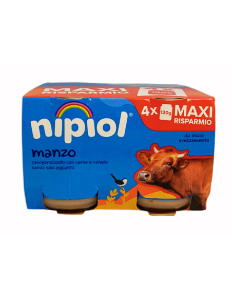 Nipiol omogeneizzato manzo 4 vasetti da 120g