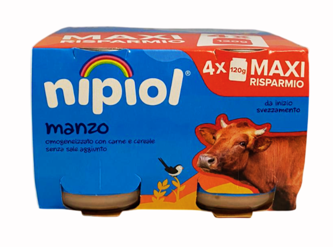 Nipiol omogeneizzato manzo 4 vasetti da