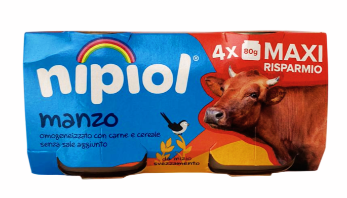 Nipiol omogeneizzato manzo 4 vasetti da 80g