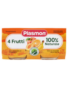 Plasmon omogeneizzato 4 frutti 2 vasetti da 80g