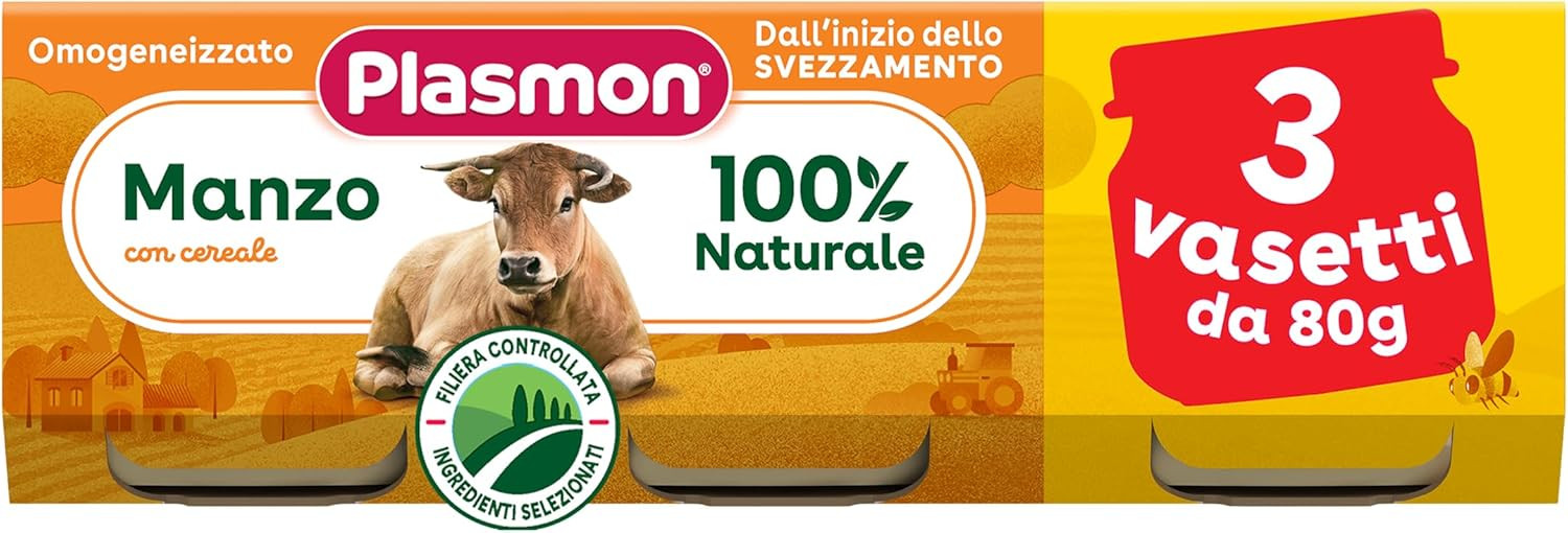 Image of Plasmon omogeneizzato manzo 3 vasetti da 80g cod085