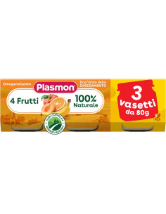 Plasmon omogeneizzato 4 frutti 3 vasetti da 80g