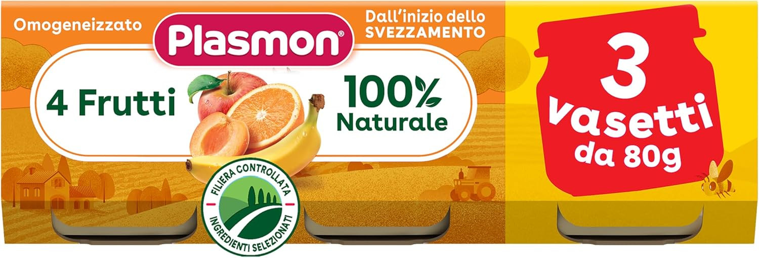 Plasmon omogeneizzato 4 frutti 3 vasetti da 80g