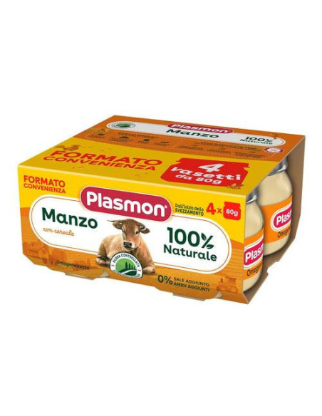 Plasmon omogeneizzato manzo 4 vasetti da 80g