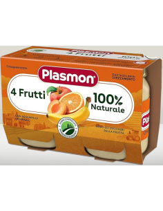 Plasmon omogeneizzato 4 frutti 2 vasetti da 104g