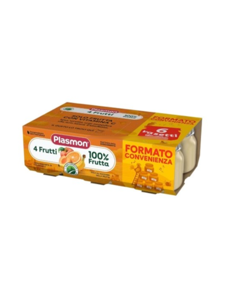 Plasmon omogeneizzato 4 frutti 6 vasetti da 104g