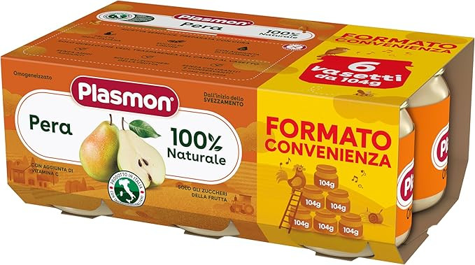 Image of Plasmon omogeneizzato pera 6 vasetti da 104g cod085