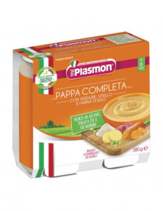 Plasmon pappa completa con vitello, verdura e riso 2 vasetti da 190g