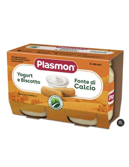 Plasmon omogeneizzato yogurt biscotto 2 vasetti da 120g