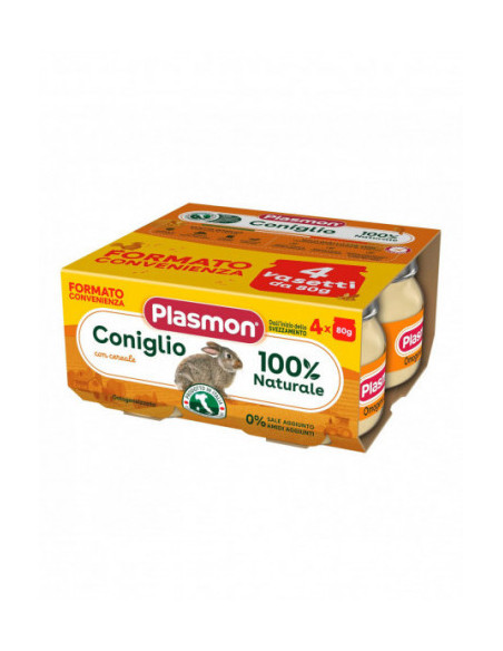 Plasmon omogeneizzato coniglio 4 vasetti da 80g
