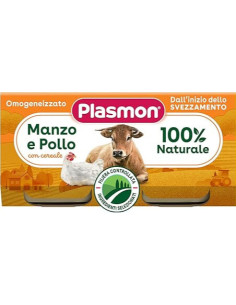 Plasmon omogeneizzato manzo e pollo 2 vasetti da 80g